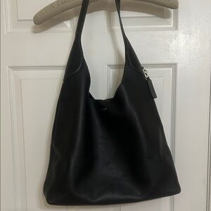 Elegant Black Leather Tote Bag
